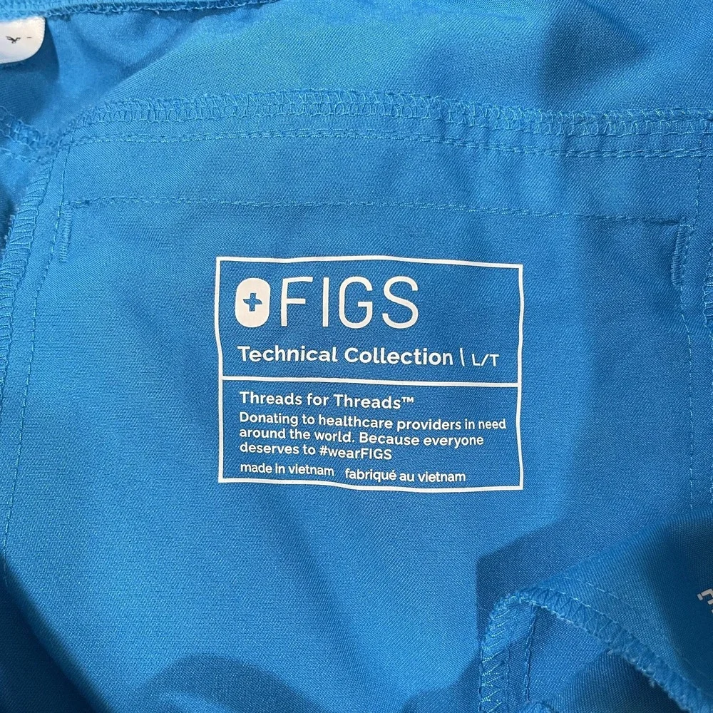 FIGS Scrub Pants Mens Large Tall Blue Tech Collection Drawstring Style 1000149T‎